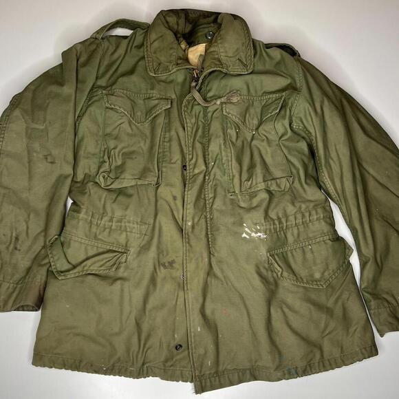Vintage US Army M-65 Field Jacket w/ Liner Medium Regular OG-107 80s - Picture 1 of 15